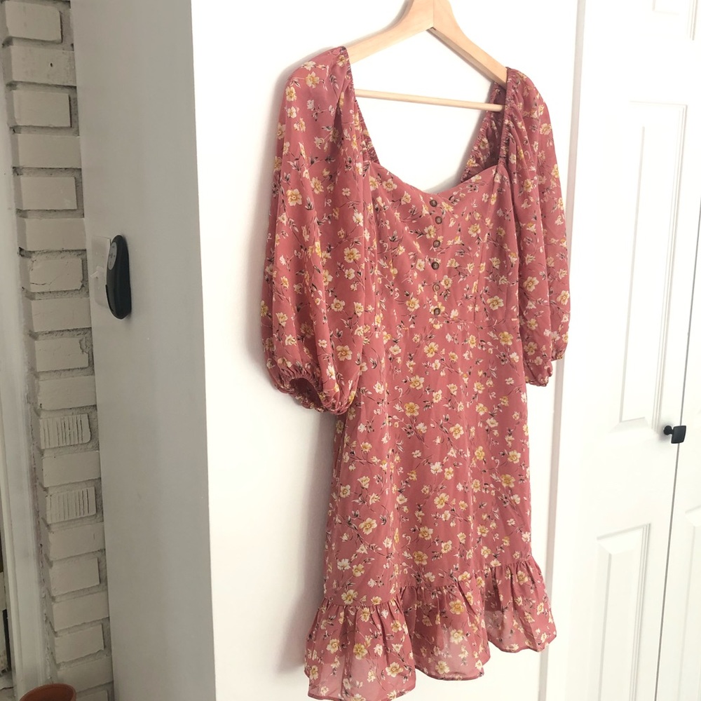 Lulus | Rusty Rose Floral Print Dress - Picture 5 of 10
